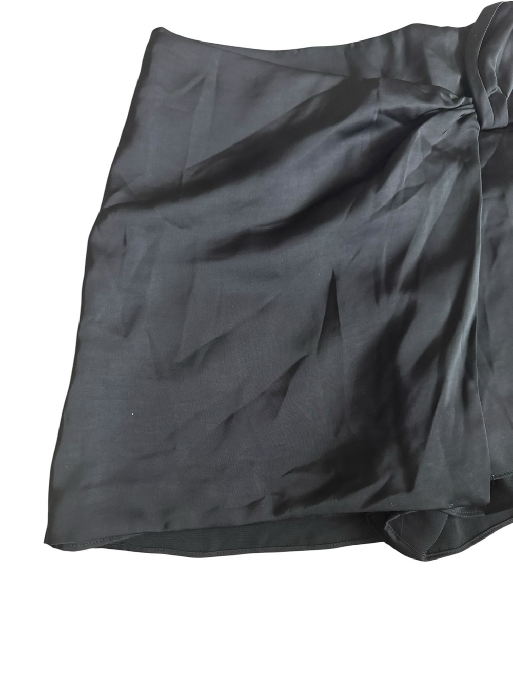 DO+BE Black Satin Side Knot Asymmetrical Flap Skort - Picture 4 of 7
